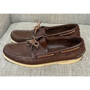 Sebago Docksides Portland Leather Boat Shoes Made In USA Brown 12 M